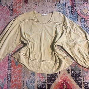 Renatta & go eyelet blouse ballon sleeves size XL